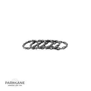 NWT Park Lane CAVIAR Rings stackable Band rings set Size 8 black metal hematite